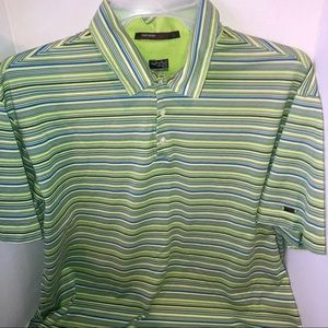 Mens Nike Tiger Woods Short Sleeve Golf Polo Shirt Striped Size XL